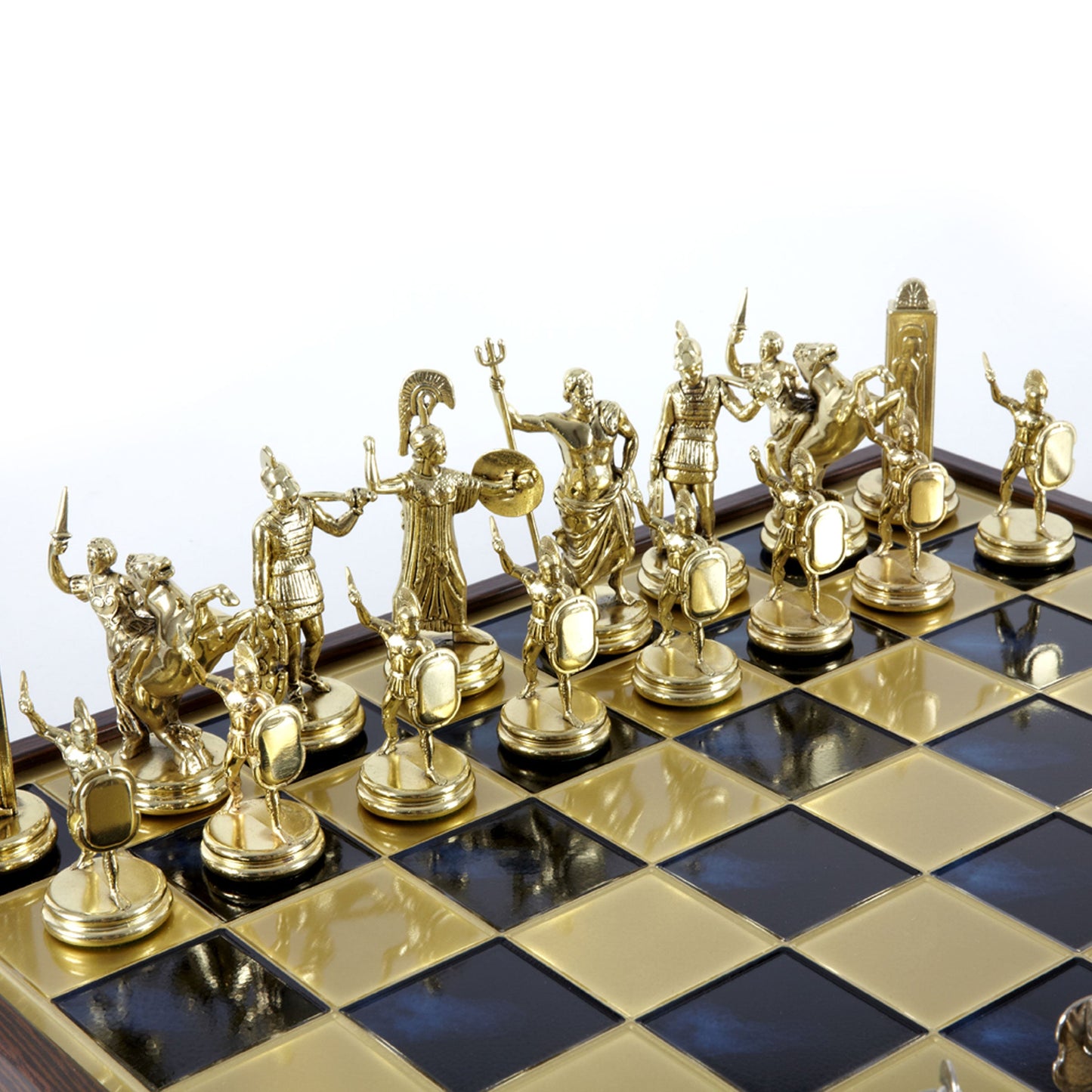 GREEK MYTHOLOGY CHESS SET in wooden box with gold/silver chessmen and bronze chessboard 48 x 48cm (Extra Large) - Premium Chess from MANOPOULOS Chess & Backgammon - Just €469! Shop now at MANOPOULOS Chess & Backgammon