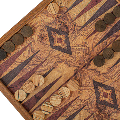 Traditional Style 2-in-1 Combo Game Set: Chess & Backgammon