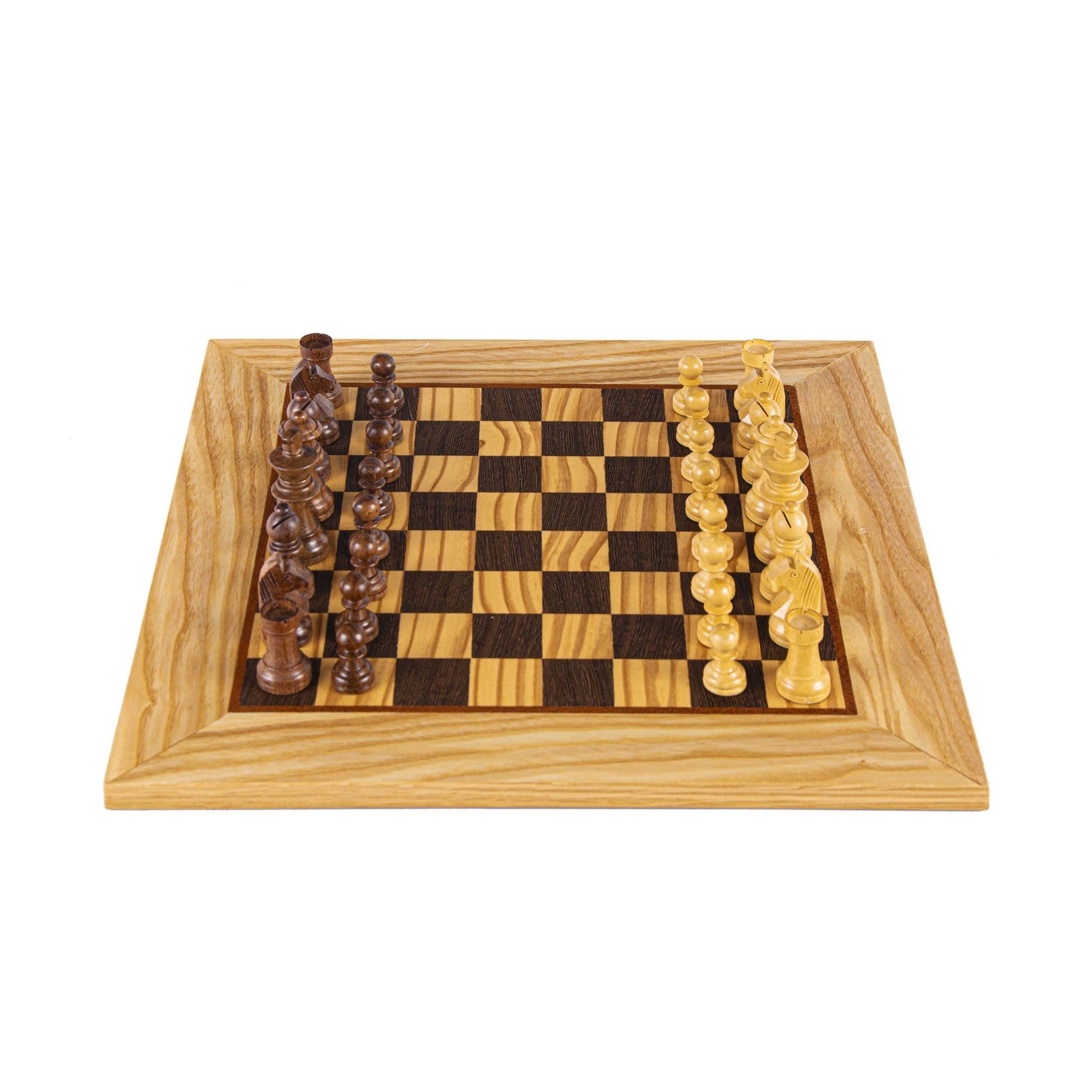 Olive Burl Chess Set - 40x40cm with Staunton Chessmen (8.5cm King) - Premium Chess from MANOPOULOS Chess & Backgammon - Just €205! Shop now at MANOPOULOS Chess & Backgammon