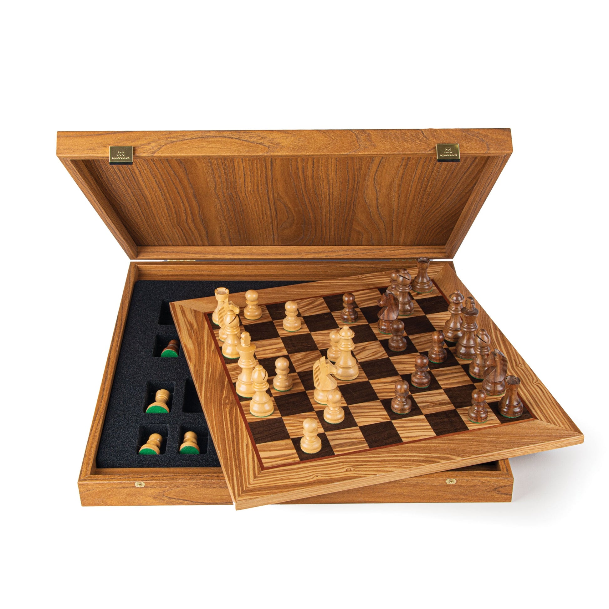 Olive Burl Chess Set - 40x40cm with Staunton Chessmen (8.5cm King) - Premium Chess from MANOPOULOS Chess & Backgammon - Just €205! Shop now at MANOPOULOS Chess & Backgammon