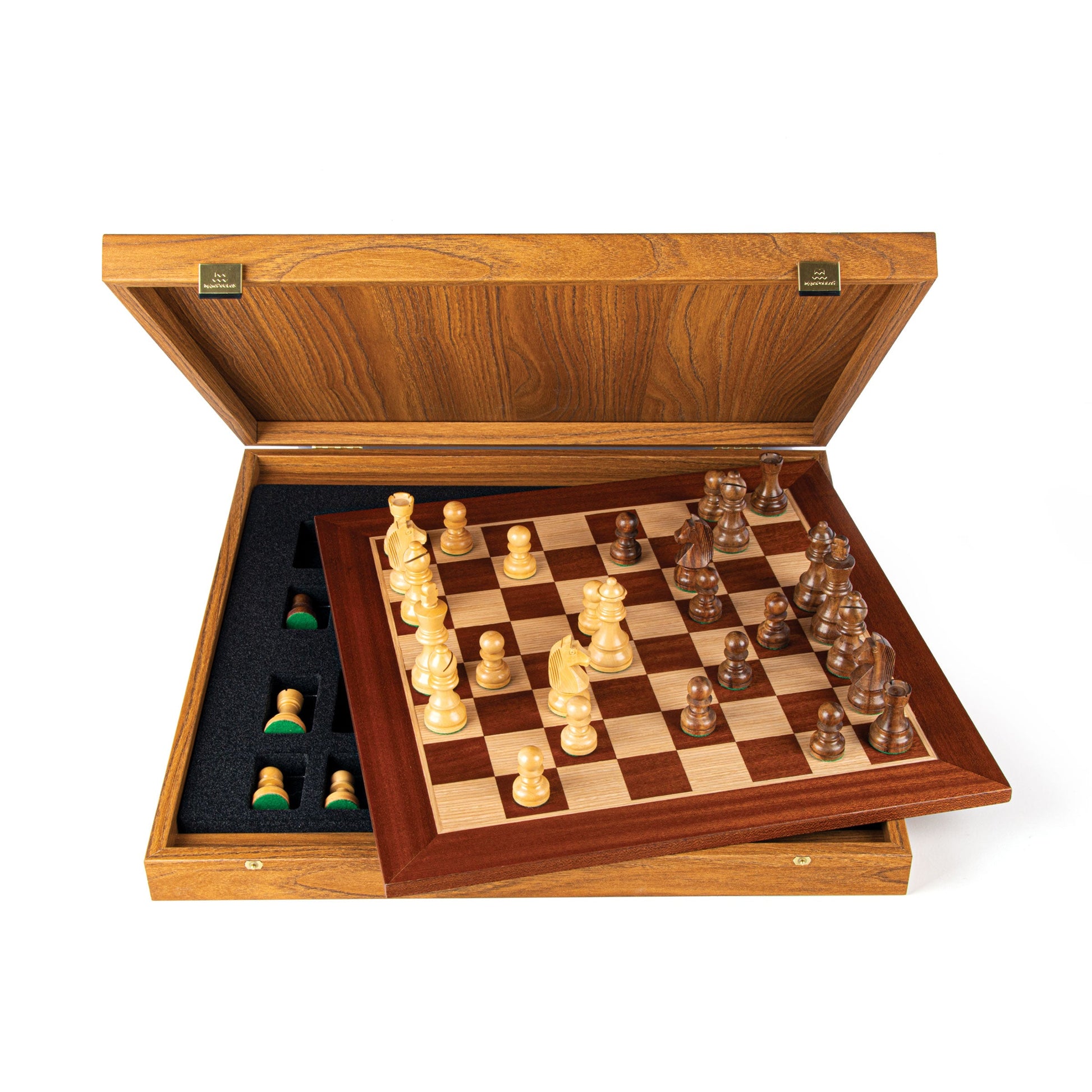 Mahogany Chess Set - 40x40cm with Staunton Chessmen (8.5cm King) - Premium Chess from MANOPOULOS Chess & Backgammon - Just €172! Shop now at MANOPOULOS Chess & Backgammon