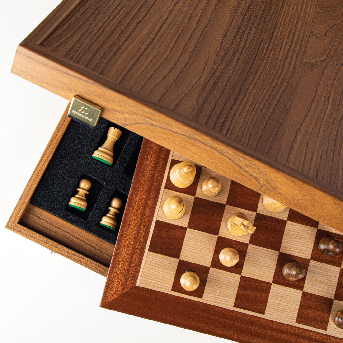 Mahogany Chess Set - 40x40cm with Staunton Chessmen (8.5cm King) - Premium Chess from MANOPOULOS Chess & Backgammon - Just €172! Shop now at MANOPOULOS Chess & Backgammon