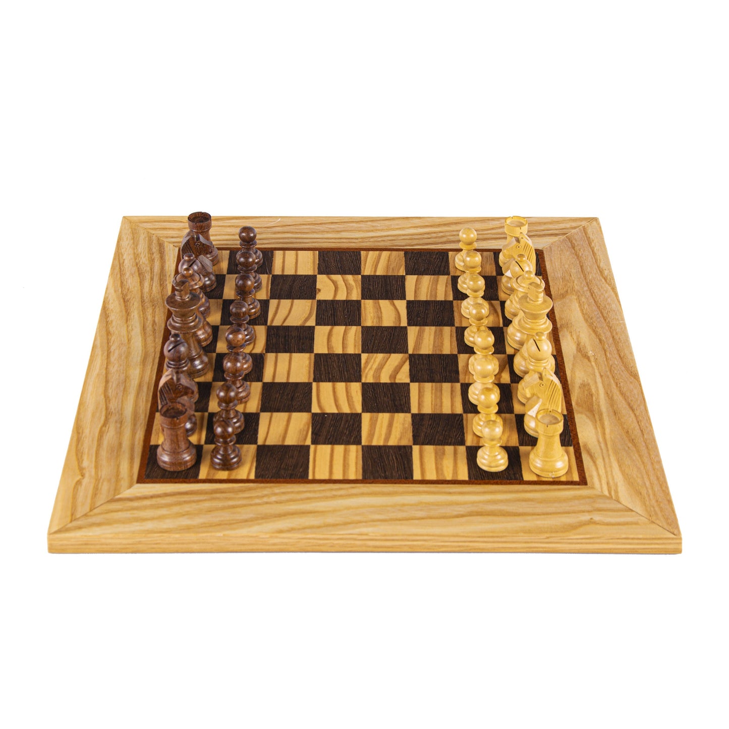 Olive Burl Chess Set - 50x50cm with Staunton Chessmen (9.5cm King) - Premium Chess from MANOPOULOS Chess & Backgammon - Just €240! Shop now at MANOPOULOS Chess & Backgammon