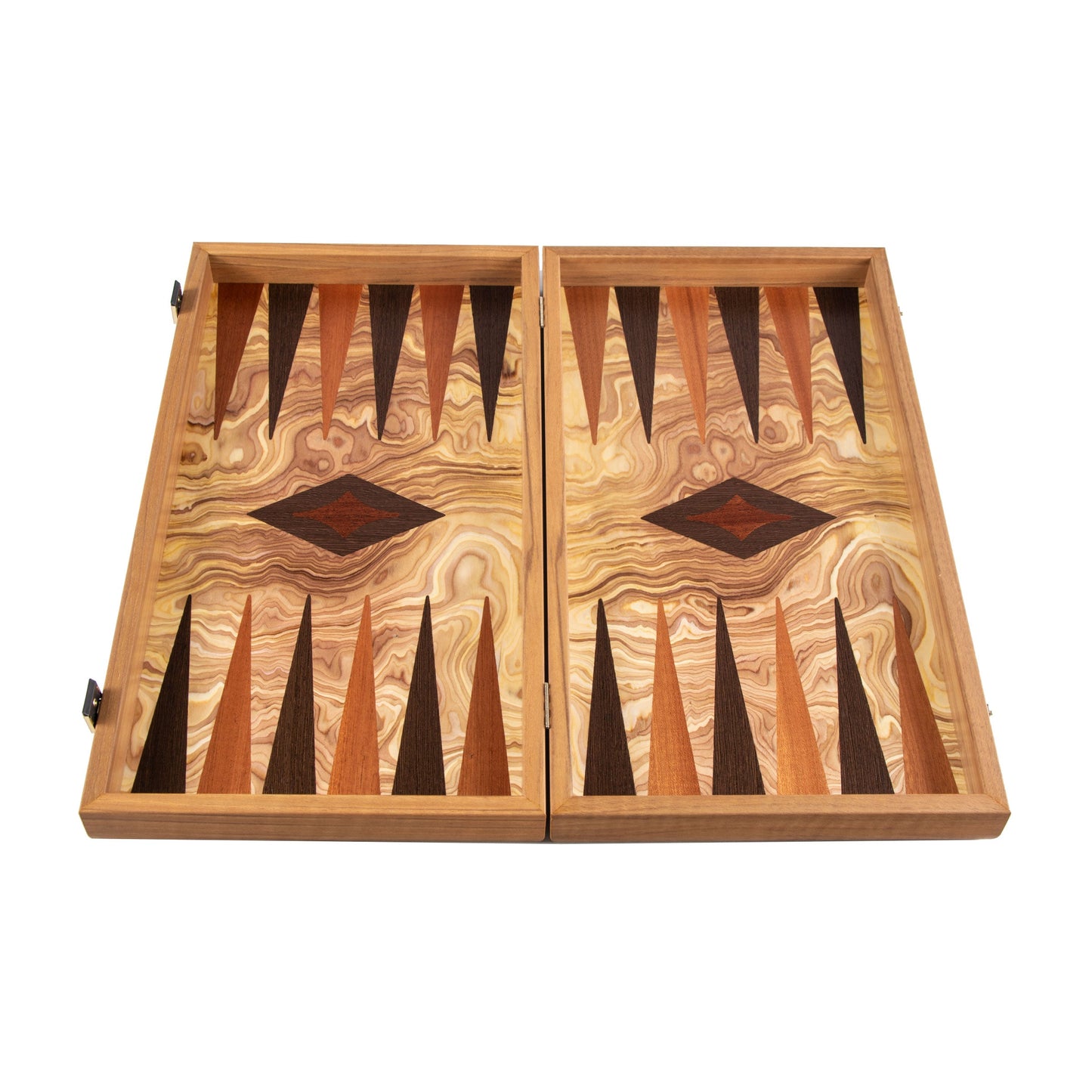 Premium Handcrafted Olive Burl Backgammon Set with Olive Wood Checkers - Premium Backgammon from MANOPOULOS Chess & Backgammon - Just €120! Shop now at MANOPOULOS Chess & Backgammon