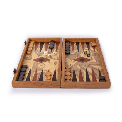 Premium Handcrafted Olive Burl Backgammon Set with Olive Wood Checkers
