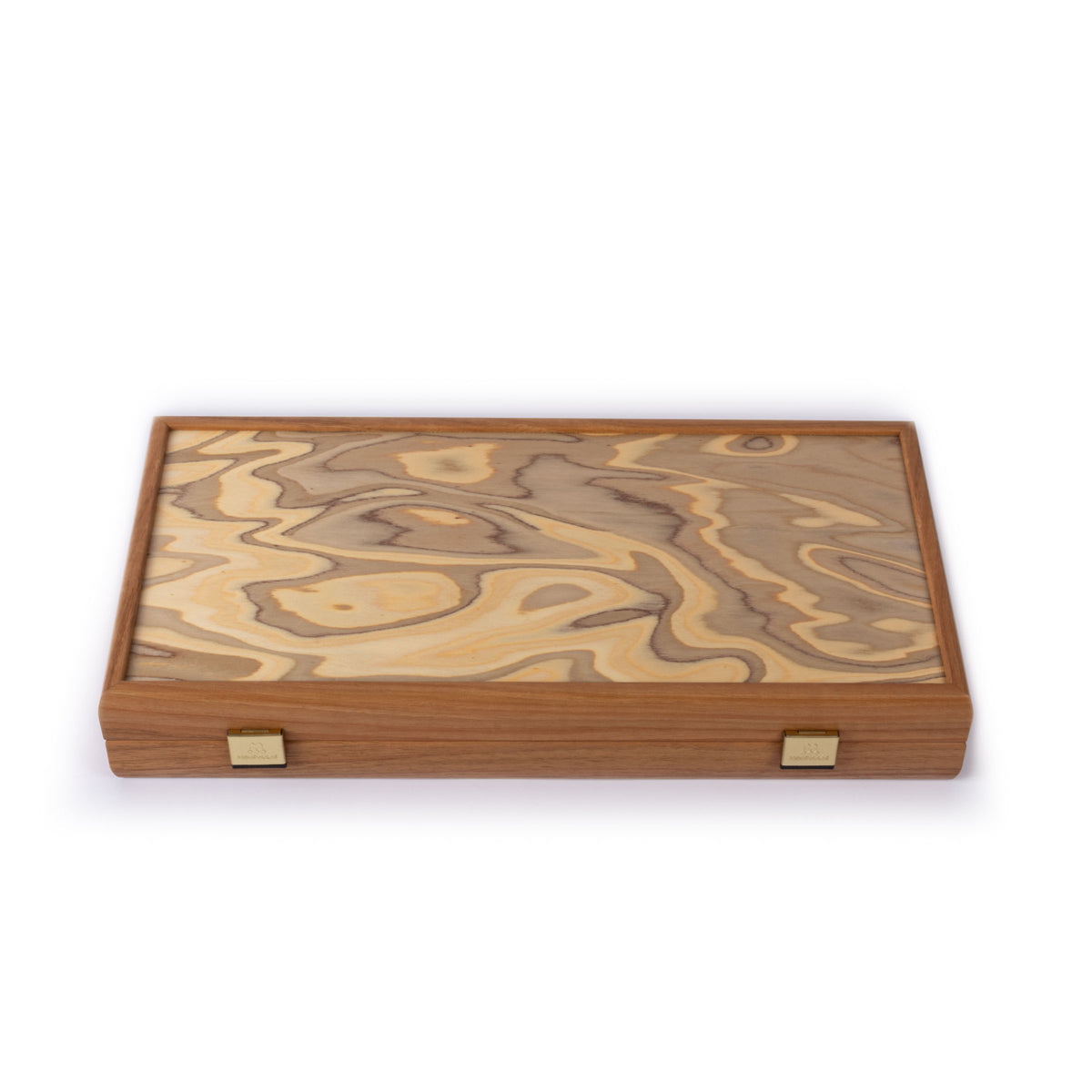 Premium Handcrafted Olive Burl Backgammon Set with Olive Wood Checkers