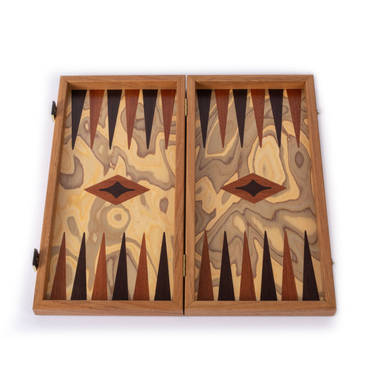 Premium Handcrafted Olive Burl Backgammon Set with Olive Wood Checkers