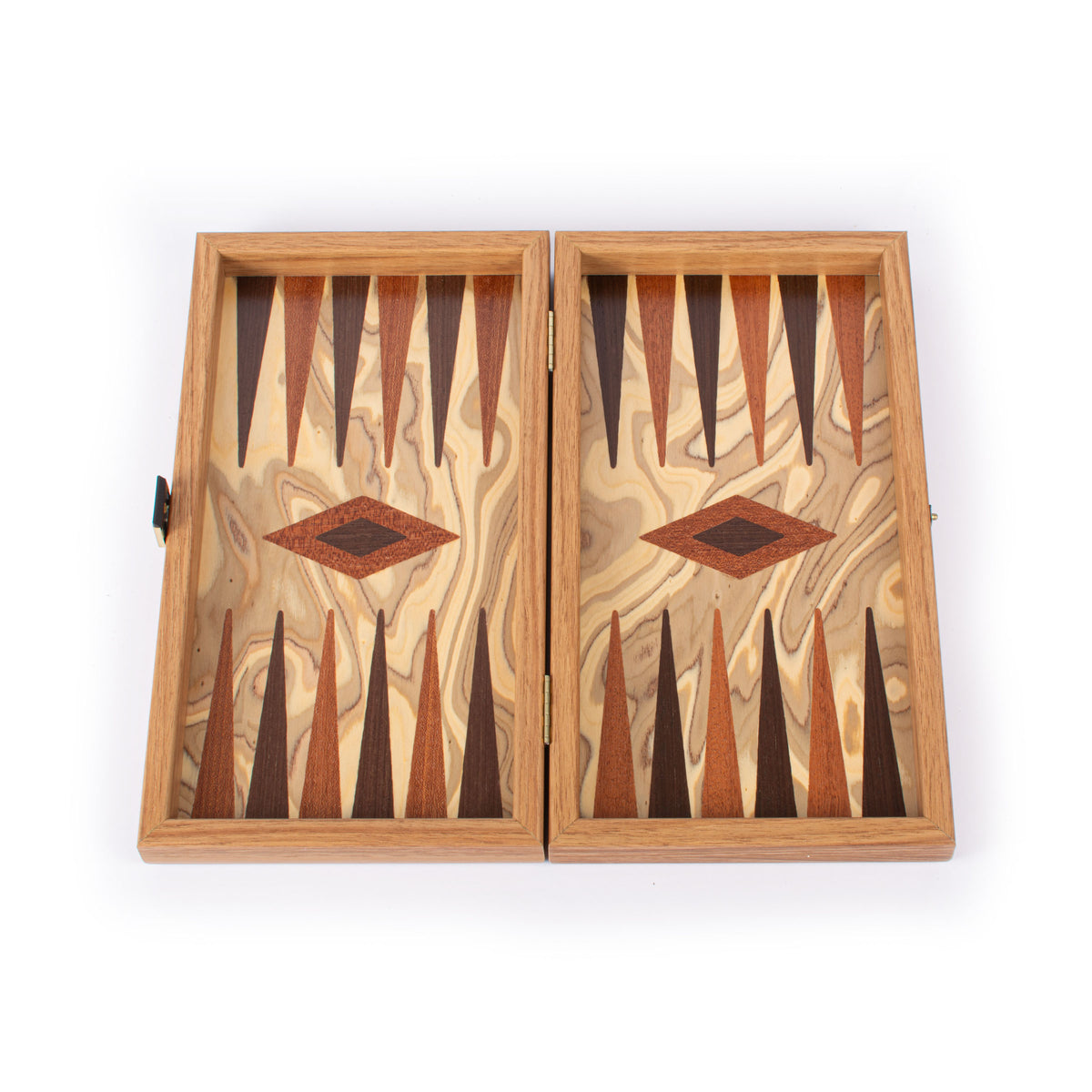 Premium Handcrafted Olive Burl Backgammon Set with Olive Wood Checkers