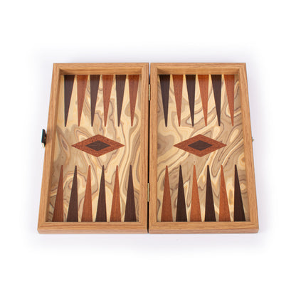 Premium Handcrafted Olive Burl Backgammon Set with Olive Wood Checkers