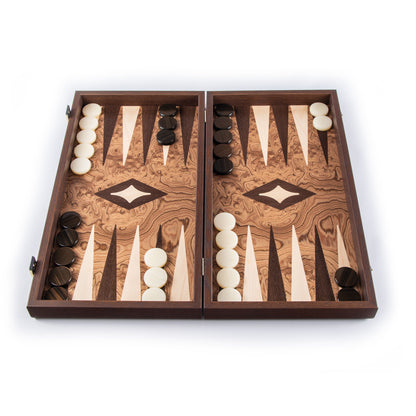 Handcrafted Premium Walnut Burl Backgammon Set