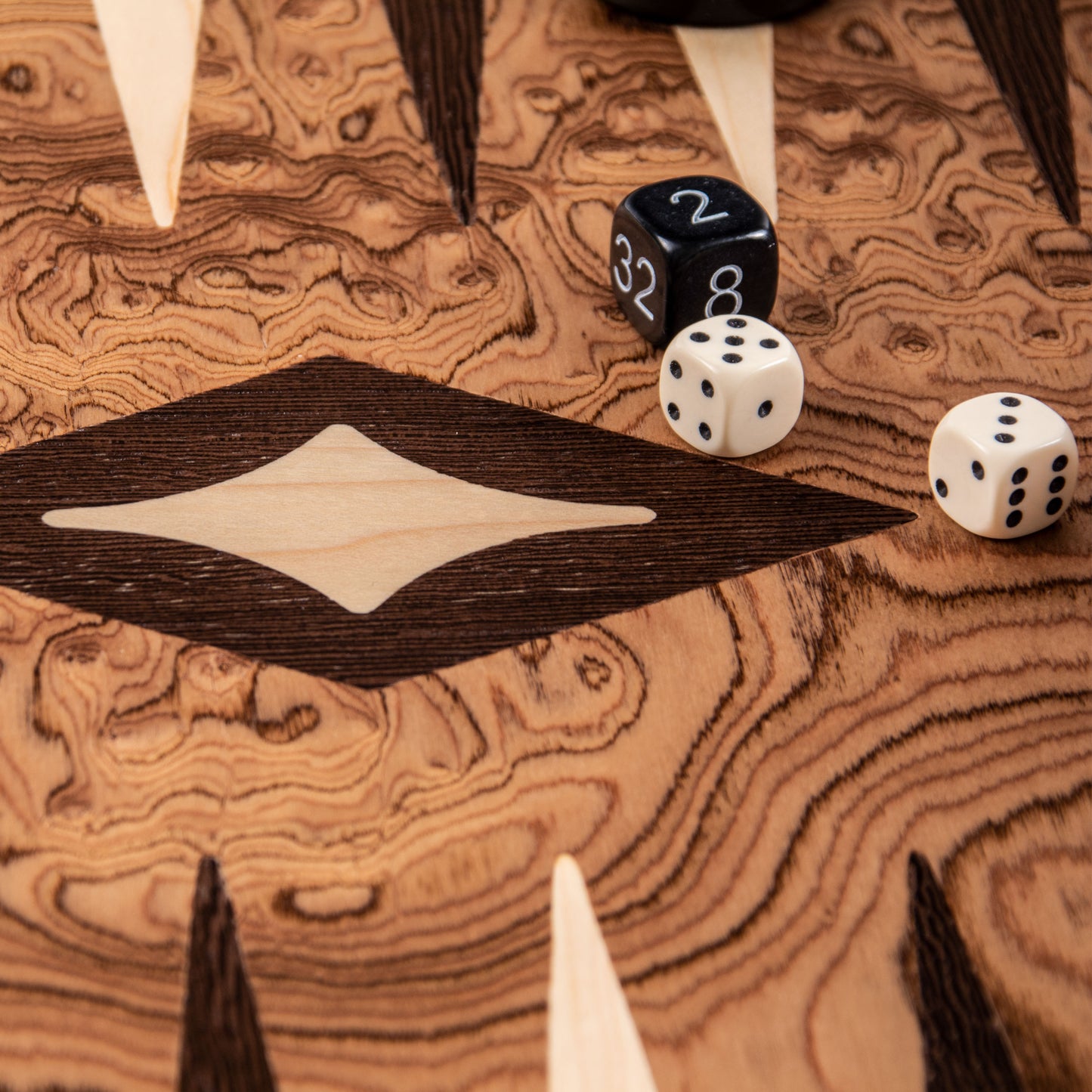Handcrafted Premium Walnut Burl Backgammon Set