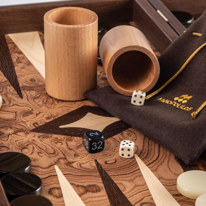 Handcrafted Premium Walnut Burl Backgammon Set