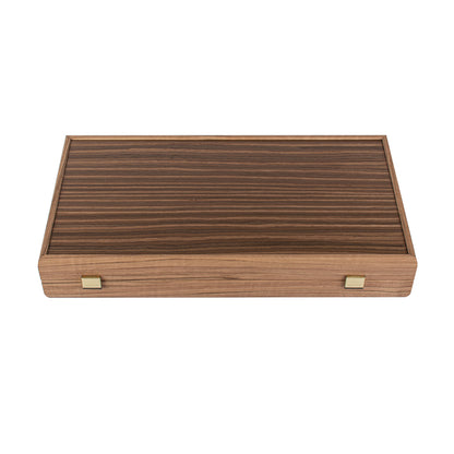 Handcrafted Oak/Blue & American Walnut Backgammon Set - Elegant Marquetry Design