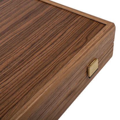 Handcrafted Oak/Blue & American Walnut Backgammon Set - Elegant Marquetry Design
