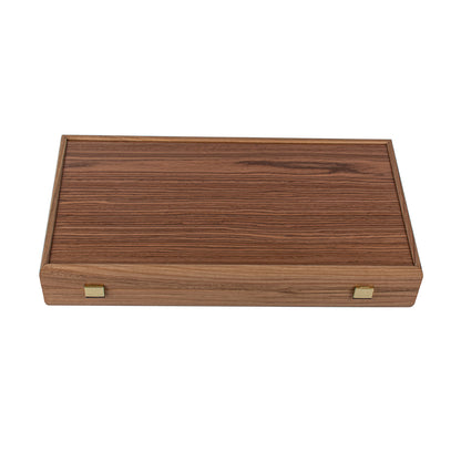 Handcrafted Oak & American Walnut Backgammon Set - Elegant Marquetry Design