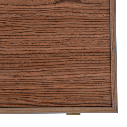 Handcrafted Oak & American Walnut Backgammon Set - Elegant Marquetry Design