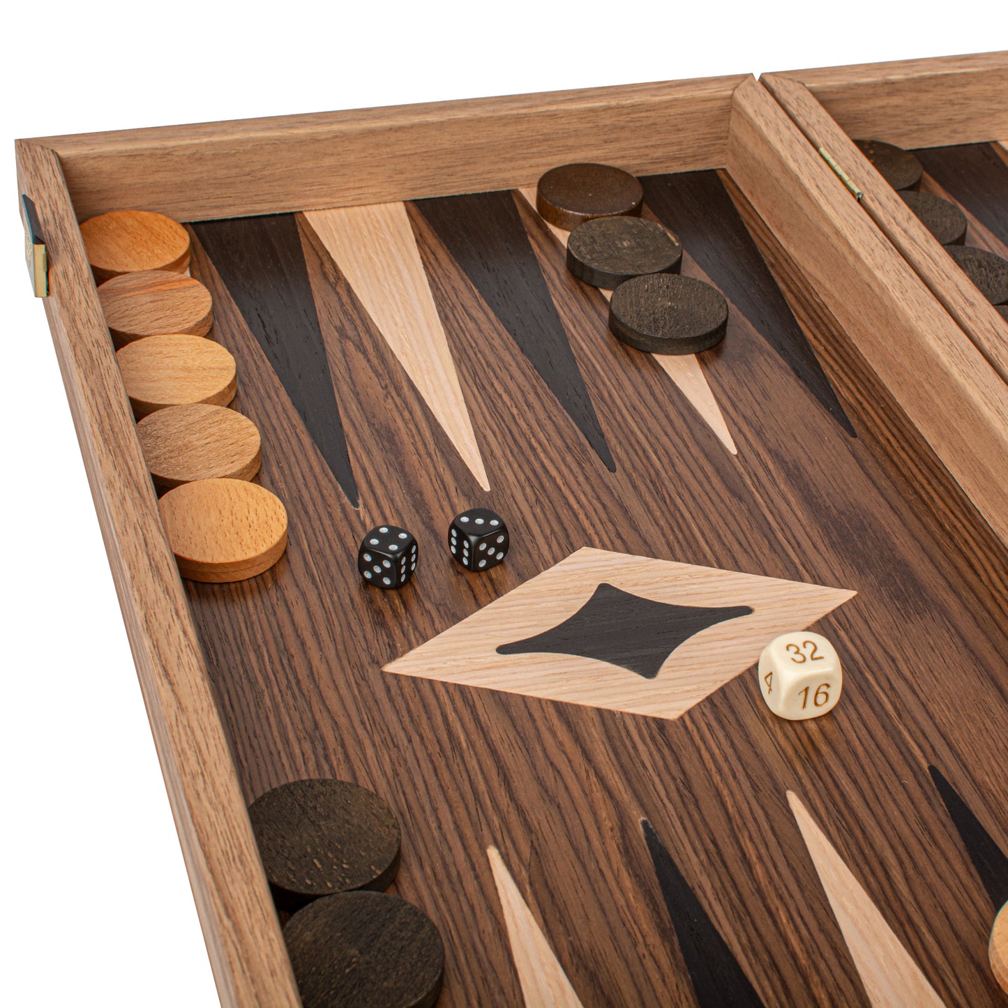 Handcrafted American Walnut Backgammon Set - Elegant Marquetry Design
