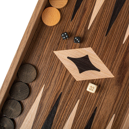 Handcrafted American Walnut Backgammon Set - Elegant Marquetry Design