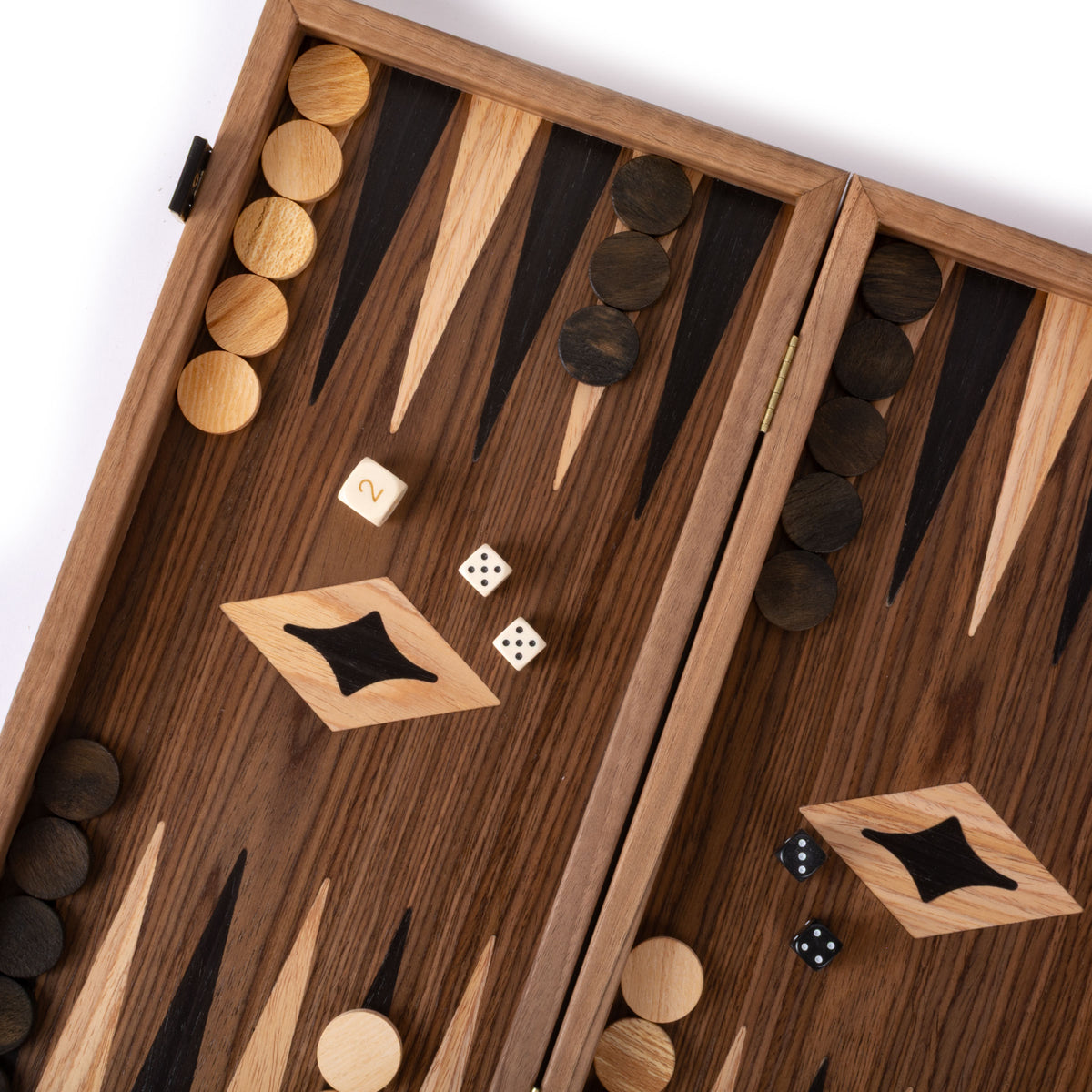 Handcrafted American Walnut Backgammon Set - Elegant Marquetry Design