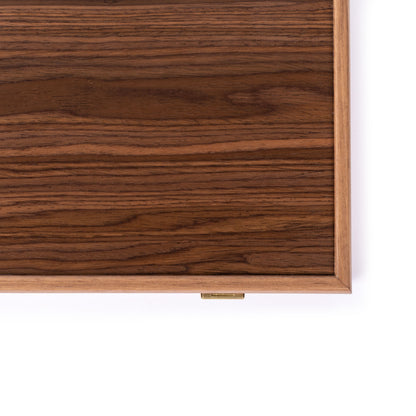 Handcrafted American Walnut Backgammon Set - Elegant Marquetry Design