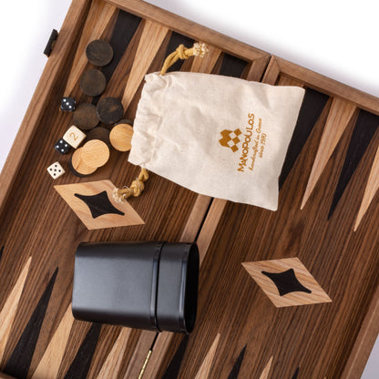 Handcrafted American Walnut Backgammon Set - Elegant Marquetry Design