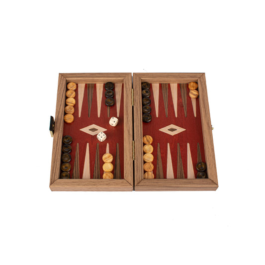 Handcrafted Oak/Red & Walnut Backgammon Set - Elegant Marquetry Design (Copy)