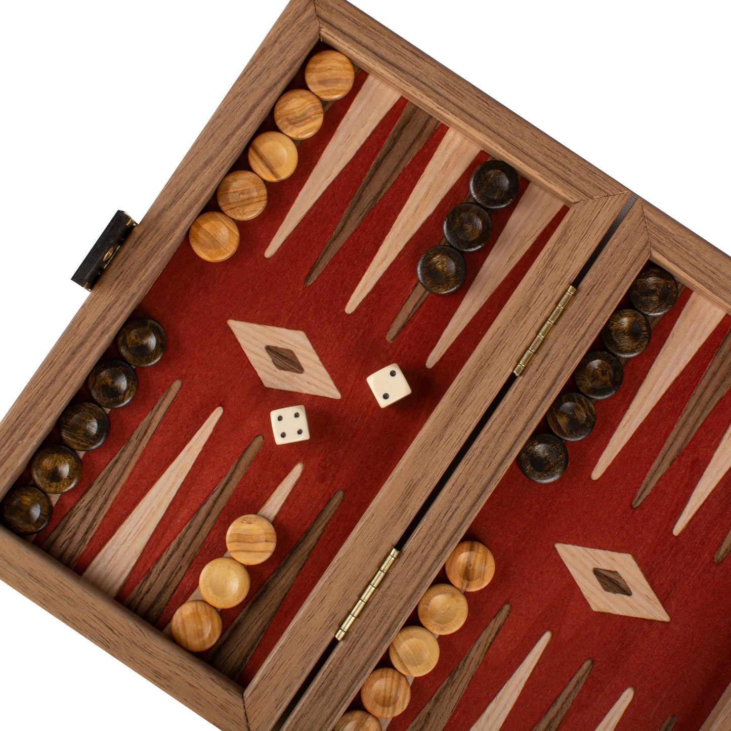 Handcrafted Oak/Red & Walnut Backgammon Set - Elegant Marquetry Design (Copy)