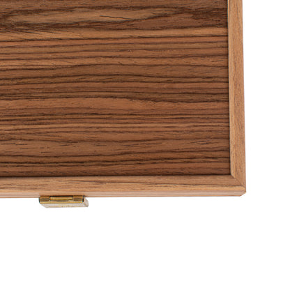 Handcrafted Oak/Green & Walnut Backgammon Set - Elegant Marquetry Design