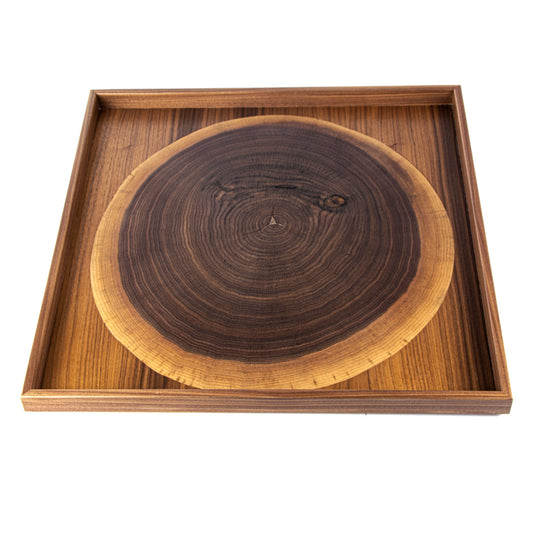 Handcrafted Wooden Tray with Natural Walnut Trunk - Luxury Game Room Decor - Premium Decorative Objects from MANOPOULOS Chess & Backgammon - Just €195.80! Shop now at MANOPOULOS Chess & Backgammon