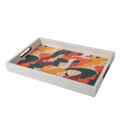 Luxury -Women- Design Wooden Tray - Handcrafted Decorative Design
