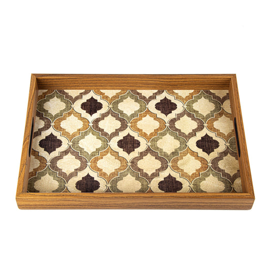 Luxury Moroccan Style Wooden Tray - Handcrafted Decorative Design - Premium Decorative Objects from MANOPOULOS Chess & Backgammon - Just €25! Shop now at MANOPOULOS Chess & Backgammon