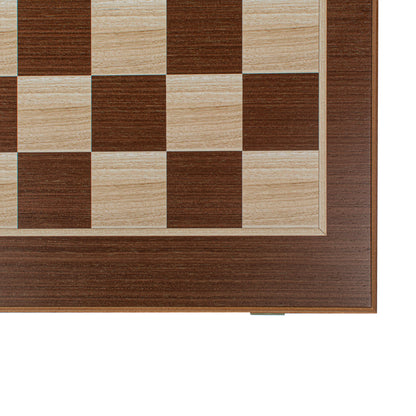 Handcrafted Wenge 3-in-1 Chess, Backgammon, and Checkers Set - Elegant Marquetry Design
