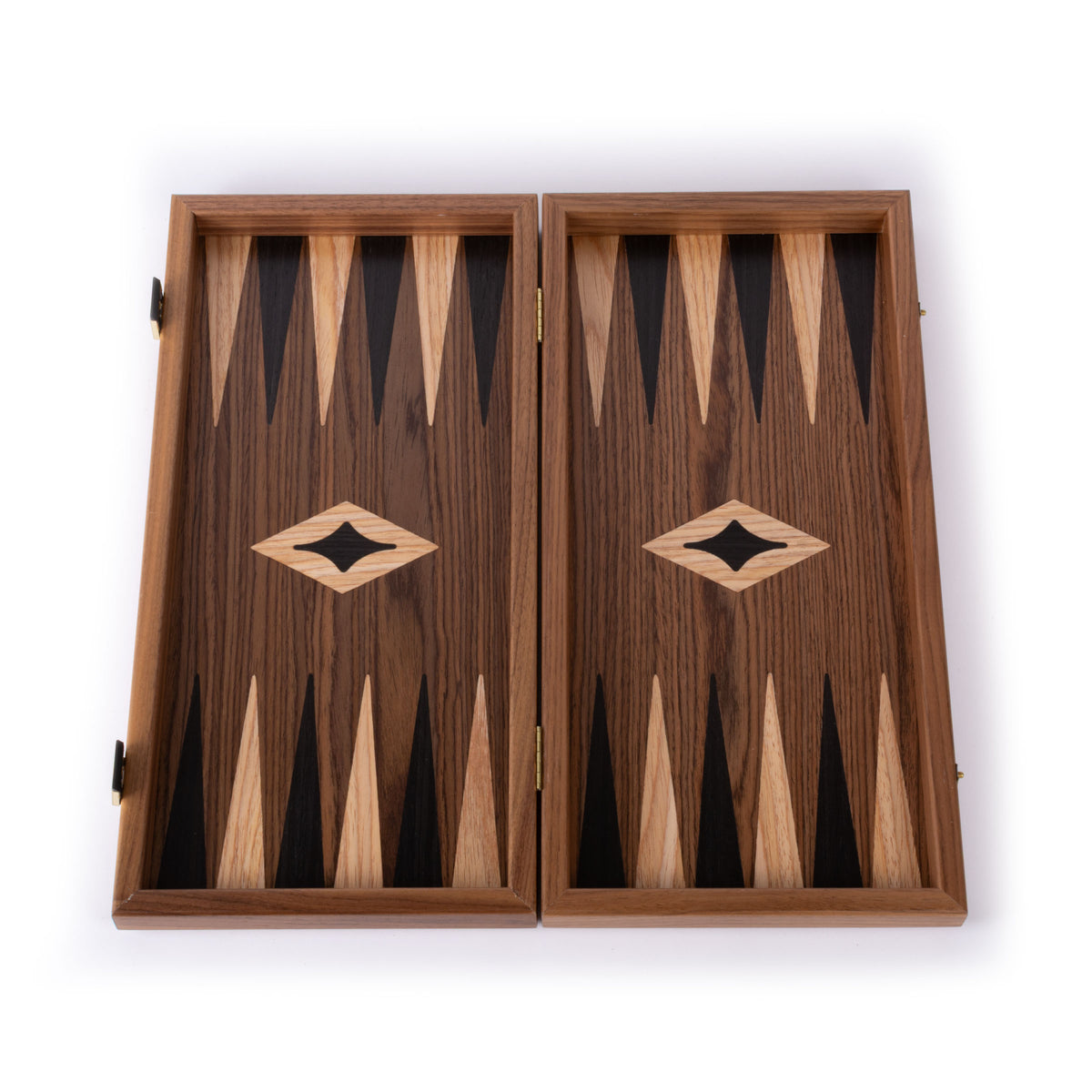 Handcrafted Walnut 3-in-1 Chess, Backgammon, and Checkers Set - Elegant Marquetry Design
