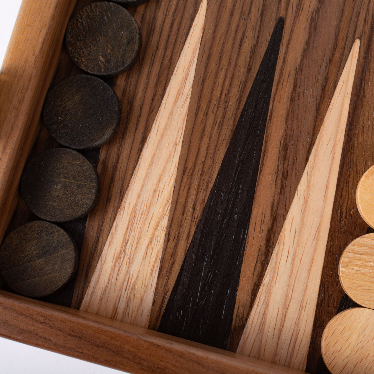 Handcrafted Walnut 3-in-1 Chess, Backgammon, and Checkers Set - Elegant Marquetry Design