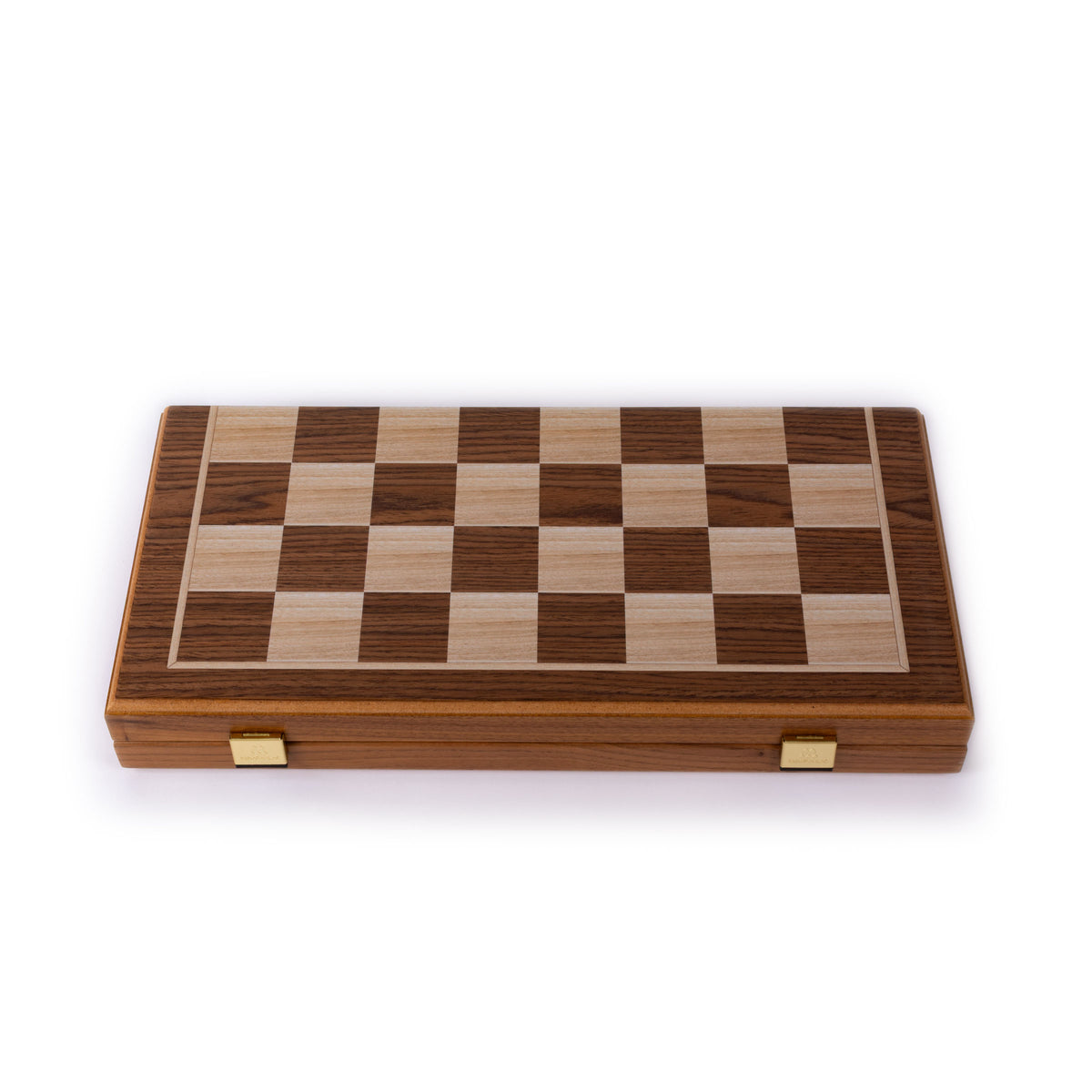 Handcrafted Walnut 3-in-1 Chess, Backgammon, and Checkers Set - Elegant Marquetry Design