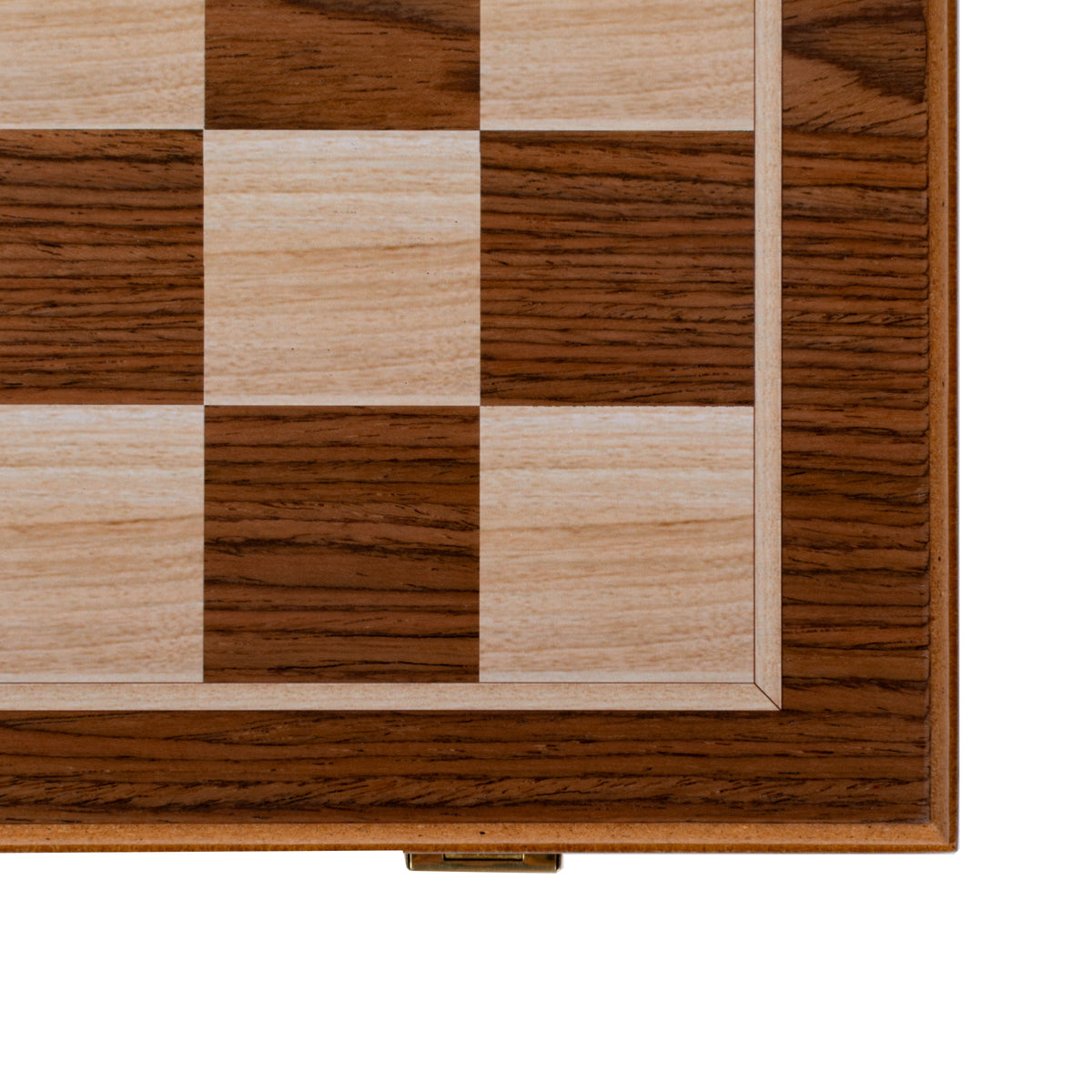 Handcrafted Walnut 3-in-1 Chess, Backgammon, and Checkers Set - Elegant Marquetry Design
