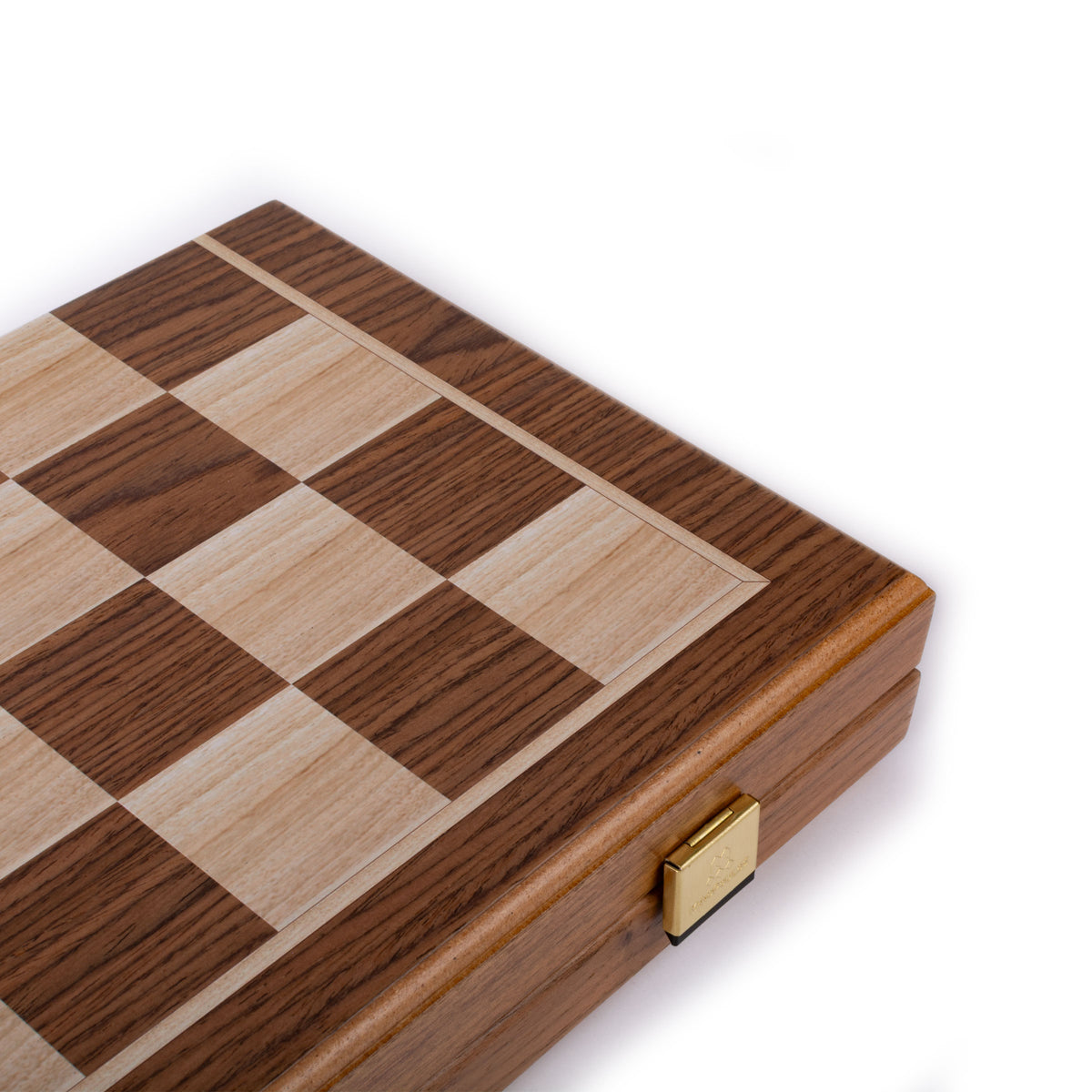 Handcrafted Walnut 3-in-1 Chess, Backgammon, and Checkers Set - Elegant Marquetry Design