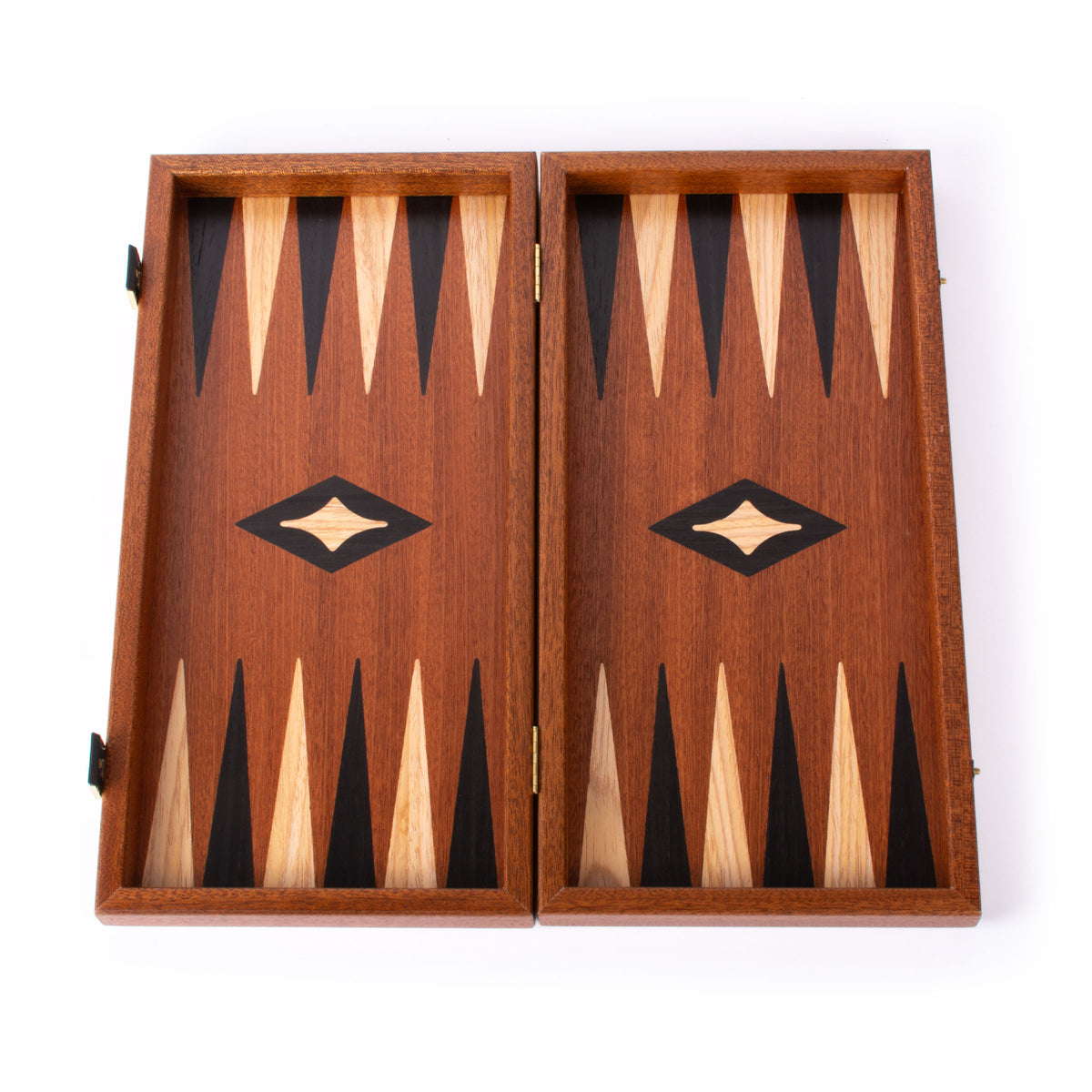 Handcrafted Mahogany 3-in-1 Chess, Backgammon, and Checkers Set - Elegant Marquetry Design