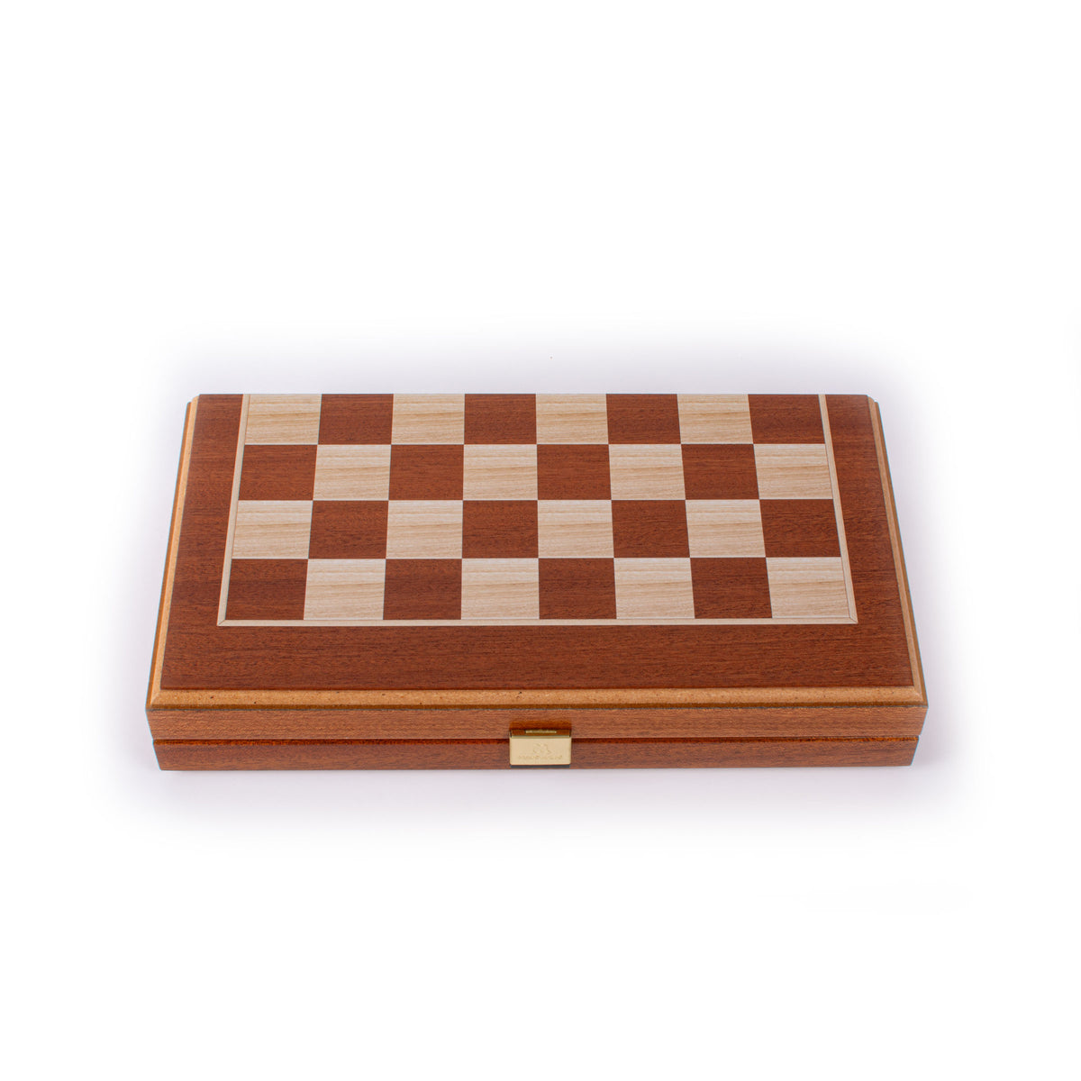 Handcrafted Mahogany 3-in-1 Chess, Backgammon, and Checkers Set - Elegant Marquetry Design