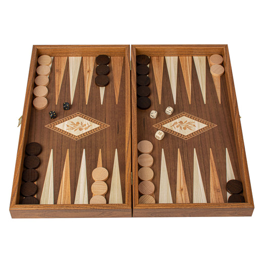 Handcrafted Olive Branch Design Backgammon Set (4 Sizes)