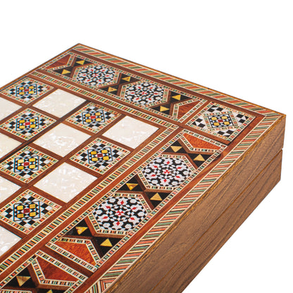 Handcrafted Masaic Traditional Style Backgammon Set (4 Sizes)