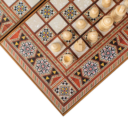 Handcrafted Masaic Traditional Style Backgammon Set (4 Sizes)