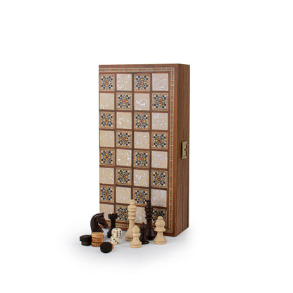 Handcrafted Masaic Traditional Style Backgammon Set (4 Sizes)