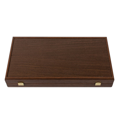 Handcrafted Wenge & Walnut Burl Backgammon Set - Elegant Marquetry Design