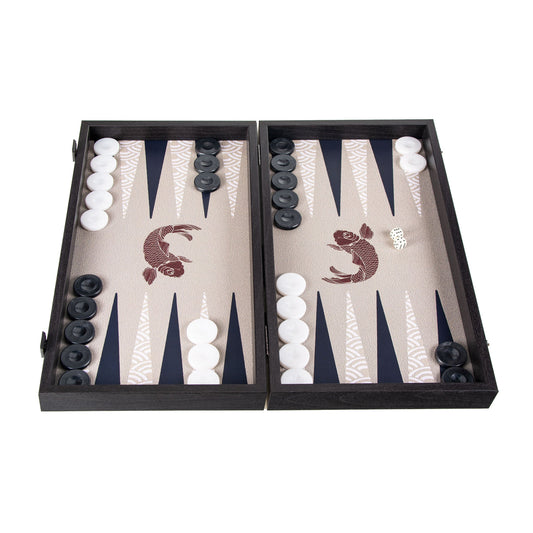 Handcrafted Japanese Koi Fish Backgammon Set - Artistic and Unique - Premium Backgammon from MANOPOULOS Chess & Backgammon - Just €79! Shop now at MANOPOULOS Chess & Backgammon