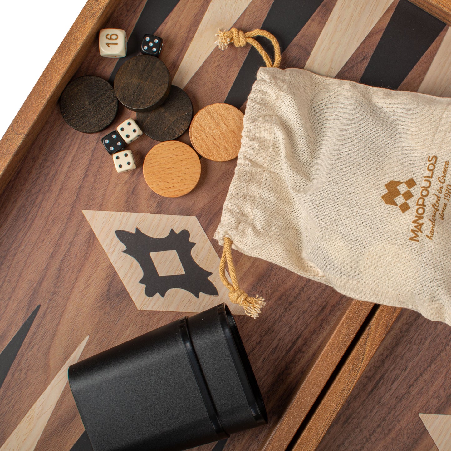 Handcrafted Walnut Replica Wood Backgammon Set (4 Sizes)