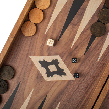 Handcrafted Walnut Replica Wood Backgammon Set (4 Sizes)