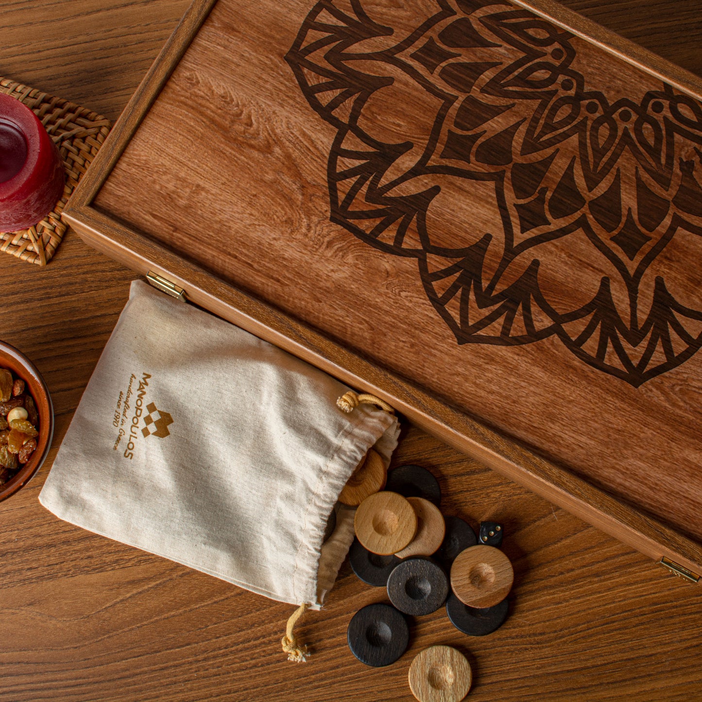Handcrafted Traditional Mandala Backgammon Set - Contemporary Design