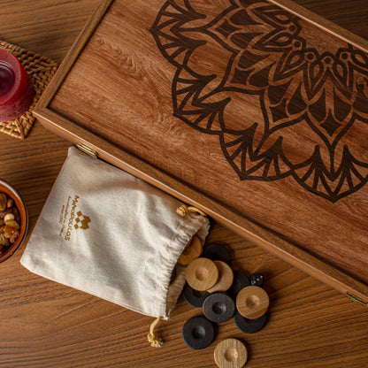 Handcrafted Traditional Mandala Backgammon Set - Contemporary Design