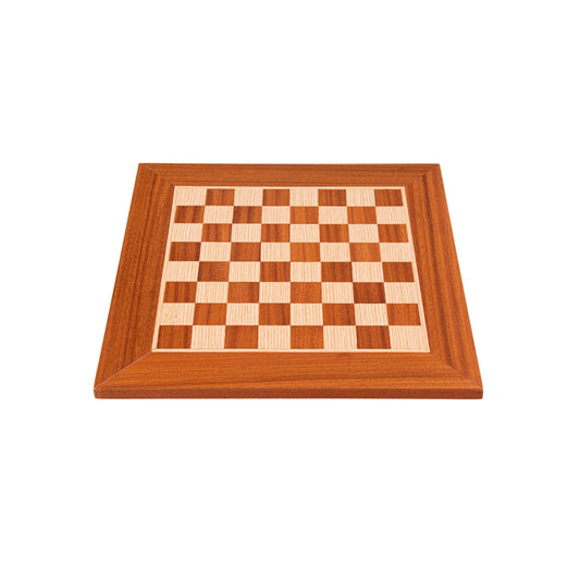 Handcrafted Mahogany Wood & Oak Inlaid Chessboard - 34x34cm (Small) - Premium Chess from MANOPOULOS Chess & Backgammon - Just €43! Shop now at MANOPOULOS Chess & Backgammon